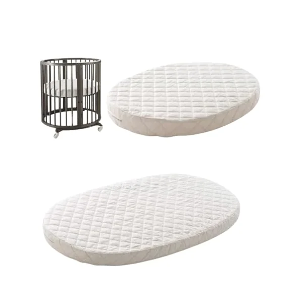 Anti Allergy Foam Mattress for Stokke Sleepi Cot Bed Highly Breathable, Water-Resistant Quilted Cover Premium Baby Mattress (123 x 69 x 7.5 cm)