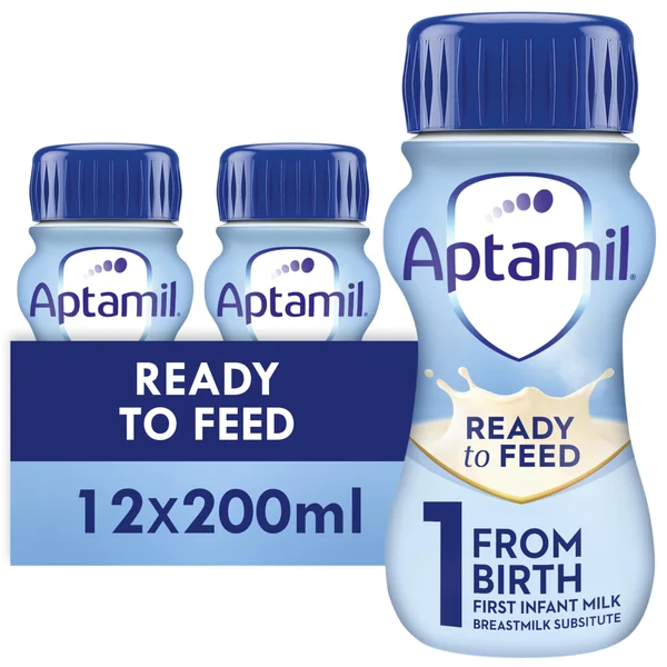 Aptamil 1 First Infant Baby Milk Liquid Formula, Ready to Feed, From Birth | Ready to use baby milk formula liquid