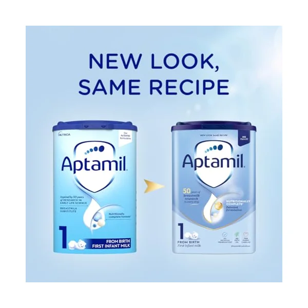 Aptamil 1 First Infant Milk Powder 0-12 Months, 800g | No Palm Oil, Nutritionally Complete, 50 Years of Breastmilk Research, Patented Formulation, Infant Formula