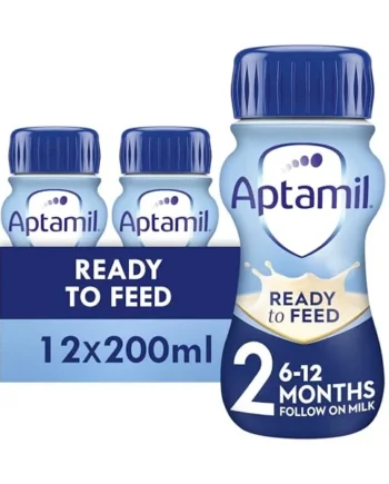 Aptamil 2 Follow On Baby Milk Ready to Use Liquid Formula, 6-12 Months, 200ml (Pack of 12)
