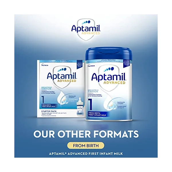 Aptamil Advanced 1 First Infant Baby Milk Ready to Use Liquid Formula, from Birth, 200ml (Pack of 48)