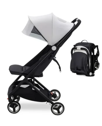 Aptliton Ultra-Compact Travel Stroller, Cabin Approved Pushchair for Baby & Toddler up to 15kg (0-4 Years), Lightweight Fold, Recline 95-150°, Compact Stroller for Airplane Travel
