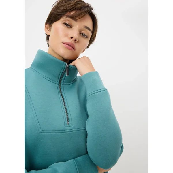Arctic Blue Half Zip Scuba Sweatshirt