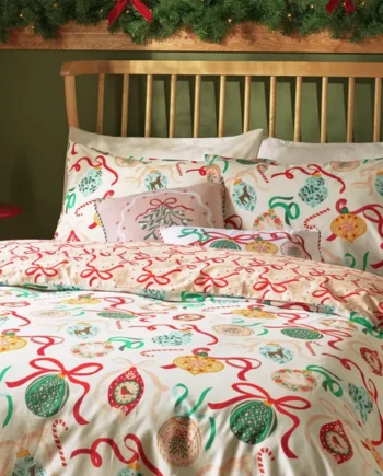 Argos Home Baubles and Bows Bedding Set - Single
