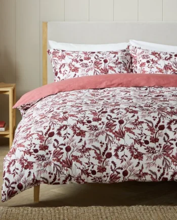 Argos Home Burgundy Foliage Print Bedding Set - Single