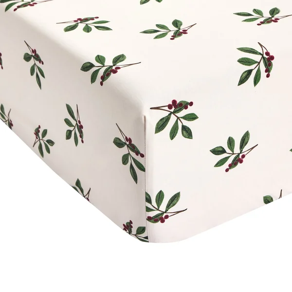 Argos Home Foliage Printed Cream Fitted Sheet - Single
