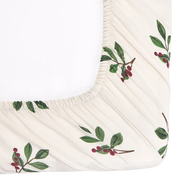 Argos Home Foliage Printed Cream Fitted Sheet - Single