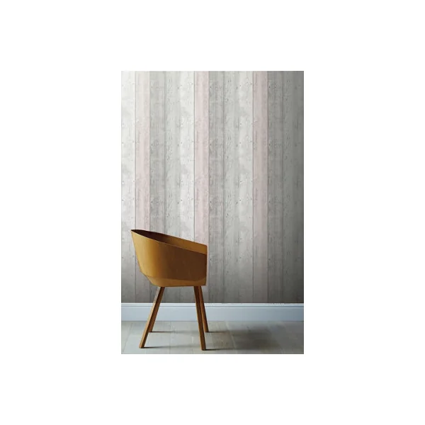 Arthouse Painted Wood Pink and Grey Wallpaper