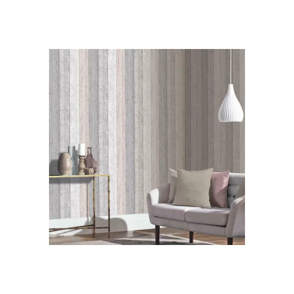 Arthouse Painted Wood Pink and Grey Wallpaper