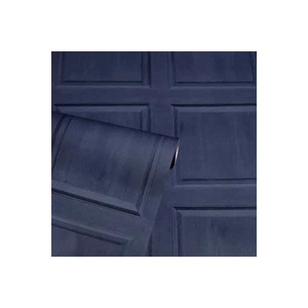 Arthouse Washed Panel Wood Grain Effect Navy Spongeable Wallpaper 909601