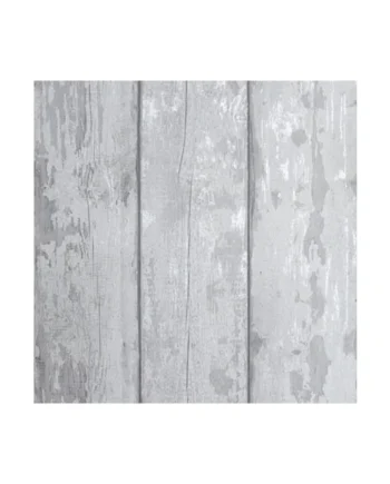 Arthouse Washed Wood Grey/Silver Metallic Spongeable Wallpaper 908501