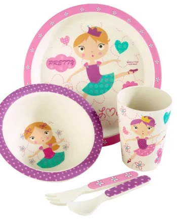 Arthur Price Bambino Princess Children's 5 Piece Bamboo Dinnerware Set