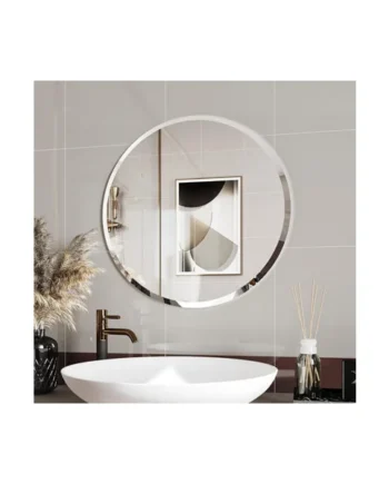 Artloge Simple Round Beveled Mirror 50cm Circle Wall Mirror for Bathroom Vanity Bedroom