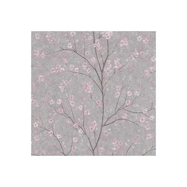 AS Creation Cherry Blossom Floral Flower Trail Wallpaper Grey Pink Beige 37912-2