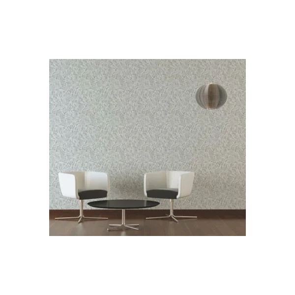 AS Creation Geometric Grass Leaves Geo Vinyl Non Woven Grey Wallpaper