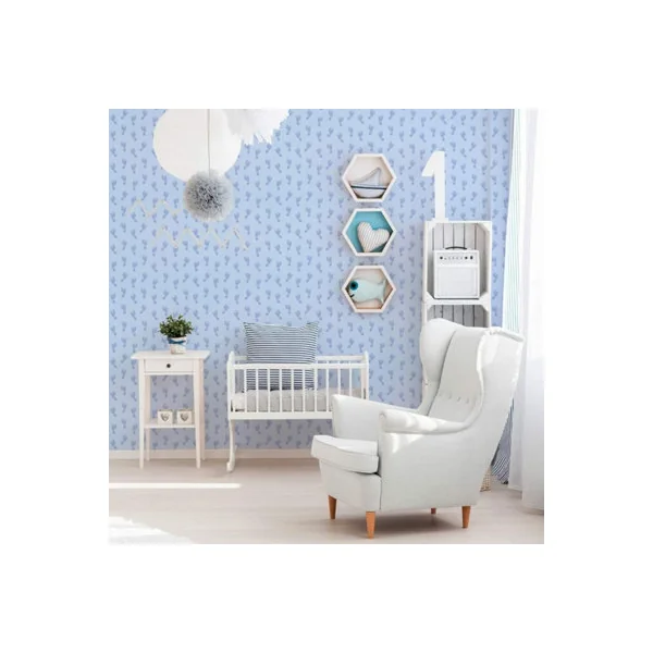 AS Creation Little Stars Blue Baby Feet Wallpaper Toyroom Nursery Paste The Wall