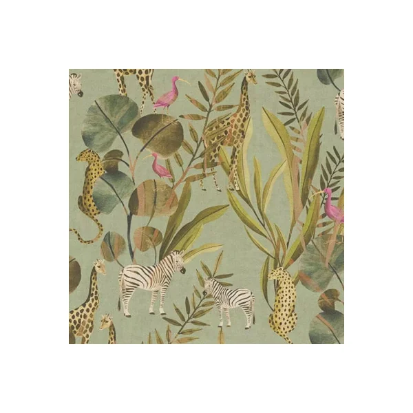AS Creation Safari Animals Green Wallpaper Dense Jungle Paste The Wall Vinyl