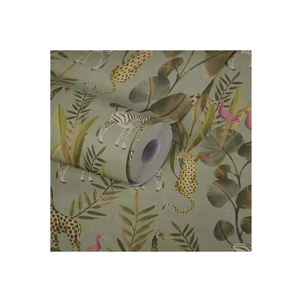 AS Creation Safari Animals Green Wallpaper Dense Jungle Paste The Wall Vinyl