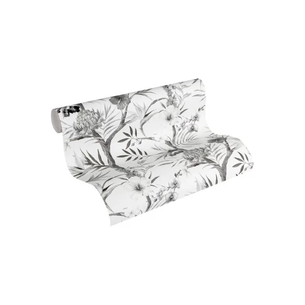 AS Creation Tropical Flowers Wallpaper Monochromatic Floral Paste The Wall Vinyl