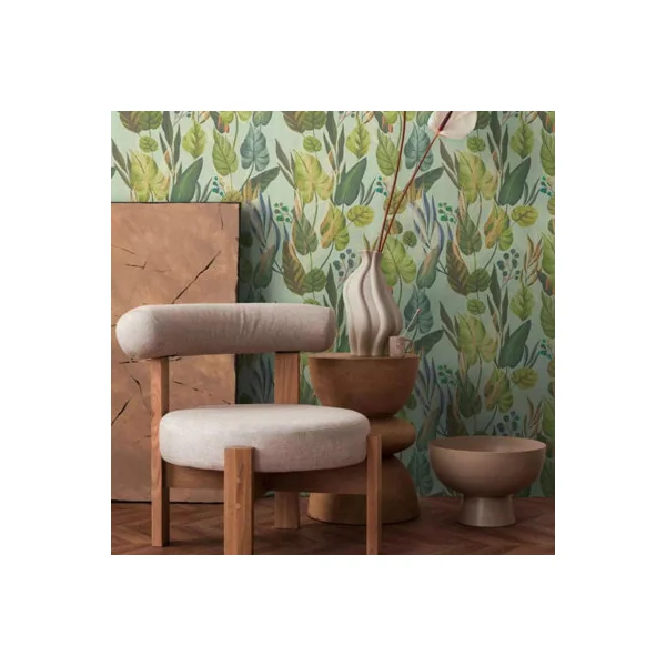 AS Creation Tropical Leaf Pattern Green Blue Wallpaper Paste The Wall Vinyl