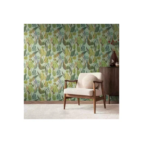 AS Creation Tropical Leaf Pattern Green Blue Wallpaper Paste The Wall Vinyl