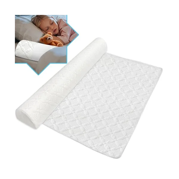 Asatdd Waterproof Bed Bumper for Toddlers with Mattress Cover | Bed Guard Rail, Soft Memory Foam Toddler Bed Bumper for Twin, Full, Queen, King Beds, 1 Pack