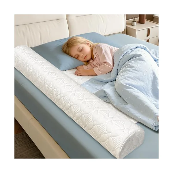 Asatdd Waterproof Bed Bumper for Toddlers with Mattress Cover | Bed Guard Rail, Soft Memory Foam Toddler Bed Bumper for Twin, Full, Queen, King Beds, 1 Pack