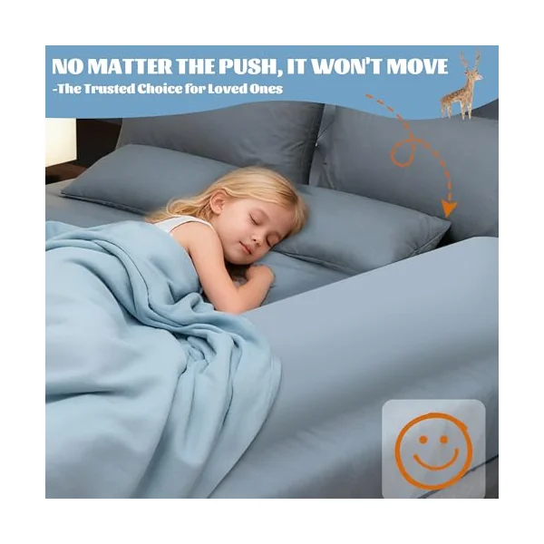 Asatdd Waterproof Bed Bumper for Toddlers with Mattress Cover | Bed Guard Rail, Soft Memory Foam Toddler Bed Bumper for Twin, Full, Queen, King Beds, 1 Pack