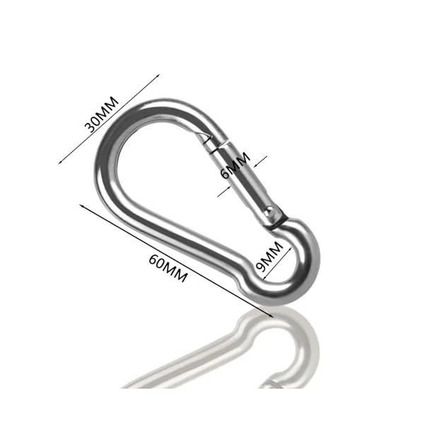 ASelected 16Pcs Heavy Duty Carabiners Clip M6 X 60Mm Small Clips 304 Stainless Steel Snap Hooks For Hiking, Hooks
