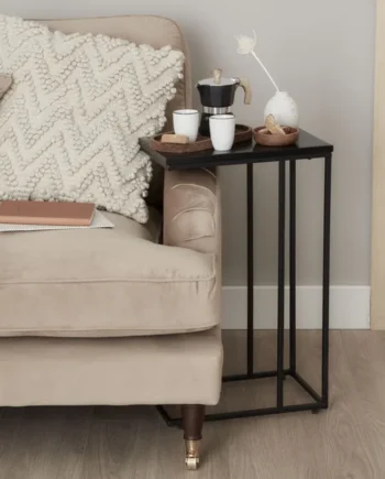 Atico Matt black Side table (H)64cm (W)40cm (D)25cm