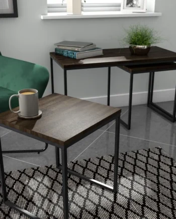 Atico Walnut effect Side table (H)40cm (W)40cm
