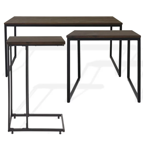 Atico Walnut effect Side table (H)40cm (W)40cm