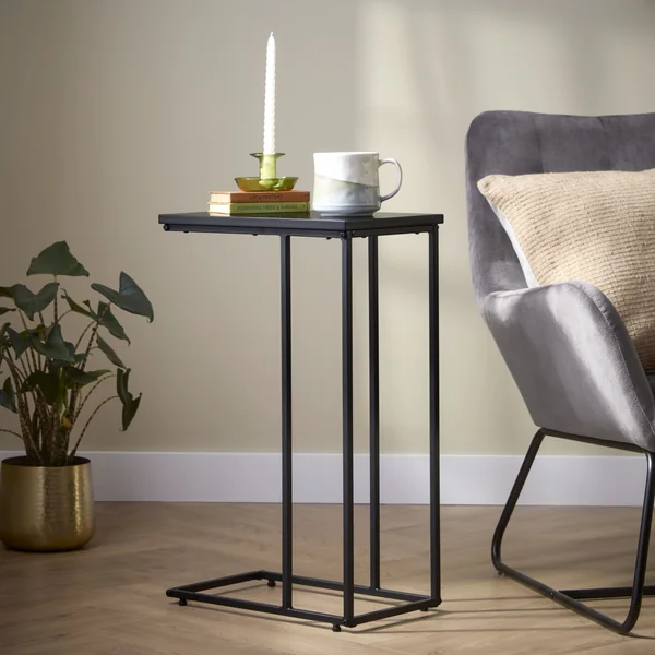 Atico Walnut effect Side table (H)40cm (W)40cm