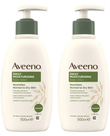 Aveeno Daily Moisturising Body Lotion, 2 x 500ml