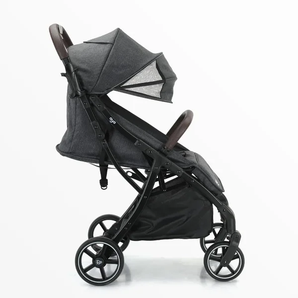 Aya Easy Fold Compact Stroller – Newborn to 4 Years, Lightweight Travel Pram with 5-Point Harness, One-Hand Fold, Cupholder & Raincover – Portable, Durable & Comfortable Baby Buggy (Stone Grey)