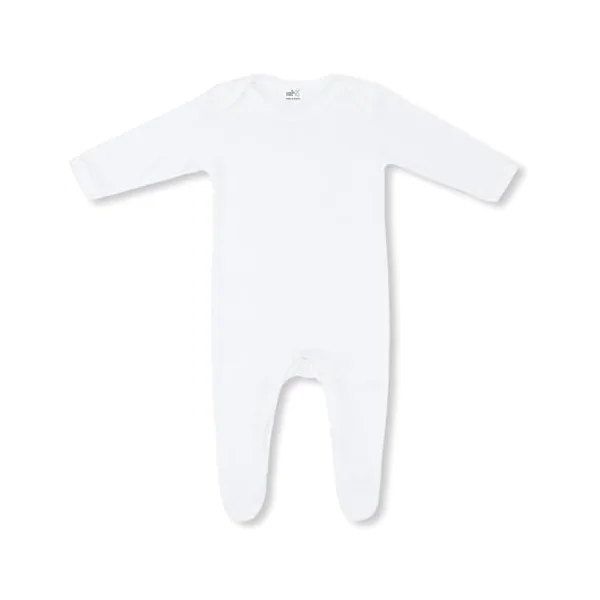 Baban Baby White Sleepsuit - Plain Soft Cotton Babygrow for Baby Boys and Girls