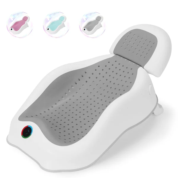 babove Baby Bath Support | Newborn Bathtub with Thermometer,Ideal for Babies Less Than 6 Months Old Collapsible Bathtub-2 Position, Baby tubs for Newborn Essentials Must Haves (Gray)