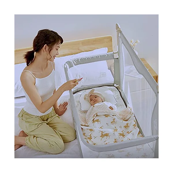 Baby bassinets bedside sleeper 3 in 1, Baby Bedside Sleeper, co sleeper for baby in bed,Portable Crib,breathable and visible mesh window,soft washable liner cover,co sleeper bassinet attach to bed ( C
