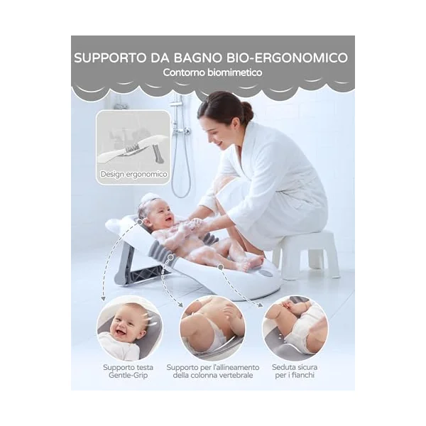 Baby Bath Seat Foldable Baby Bath Support 0-6 Months Travel Bath Chair for Bathtub Ergonomic Design Baby Essential