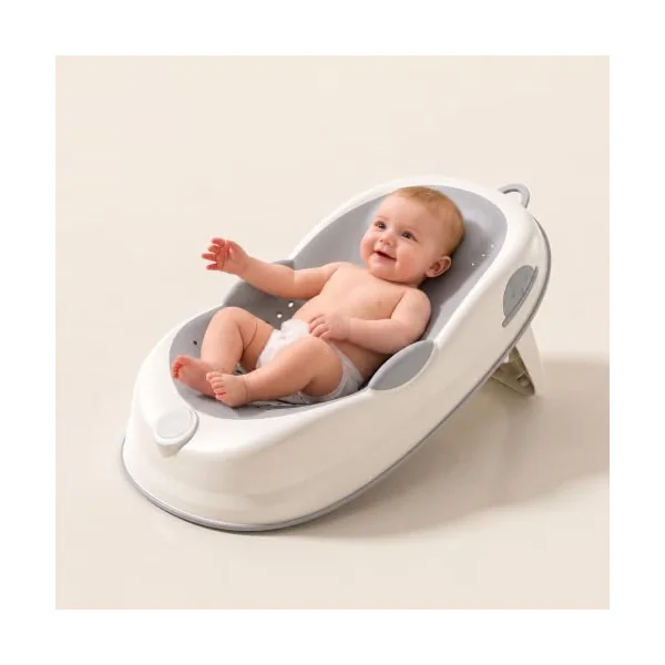Baby Bath Seat: Soft Baby Bath Support, Non-Slip Lightweight for Newborns Up to 6 Months