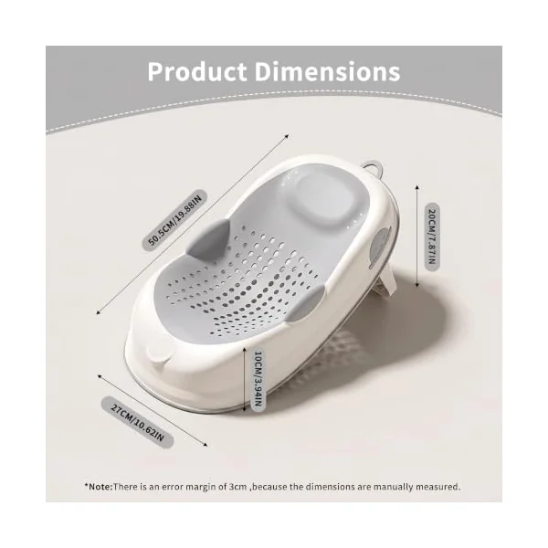 Baby Bath Seat: Soft Baby Bath Support, Non-Slip Lightweight for Newborns Up to 6 Months