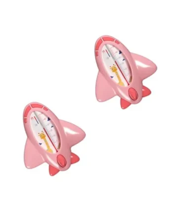 Baby Bath Thermometer 2pcs Pink Pp Waterproof Adorable | Water Temperature Measuring and Room Temperature Checking, Bathing Use for Bathtub, Floating Design