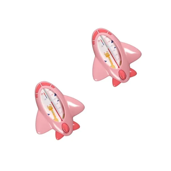 Baby Bath Thermometer 2pcs Pink Pp Waterproof Adorable | Water Temperature Measuring and Room Temperature Checking, Bathing Use for Bathtub, Floating Design