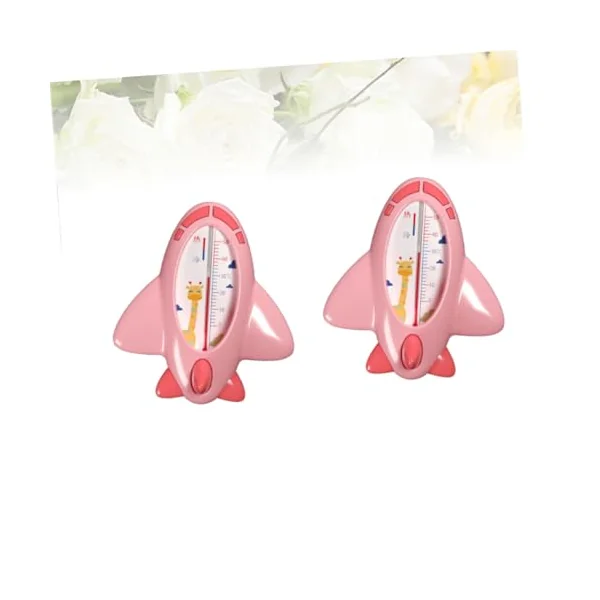 Baby Bath Thermometer 2pcs Pink Pp Waterproof Adorable | Water Temperature Measuring and Room Temperature Checking, Bathing Use for Bathtub, Floating Design