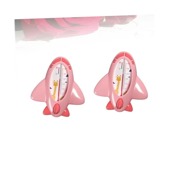 Baby Bath Thermometer 2pcs Pink Pp Waterproof Adorable | Water Temperature Measuring and Room Temperature Checking, Bathing Use for Bathtub, Floating Design