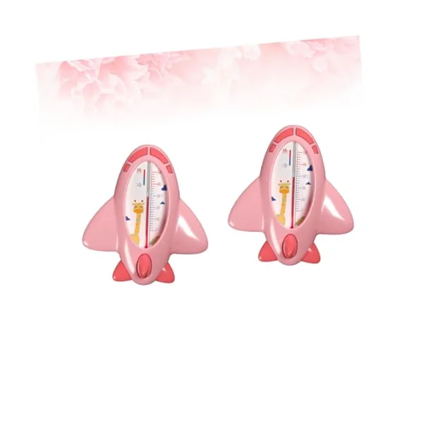 Baby Bath Thermometer 2pcs Pink Pp Waterproof Adorable | Water Temperature Measuring and Room Temperature Checking, Bathing Use for Bathtub, Floating Design