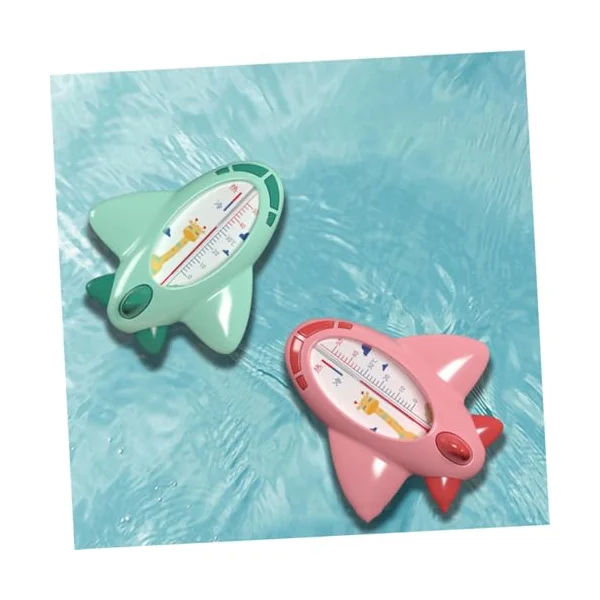 Baby Bath Thermometer 2pcs Pink Pp Waterproof Adorable | Water Temperature Measuring and Room Temperature Checking, Bathing Use for Bathtub, Floating Design