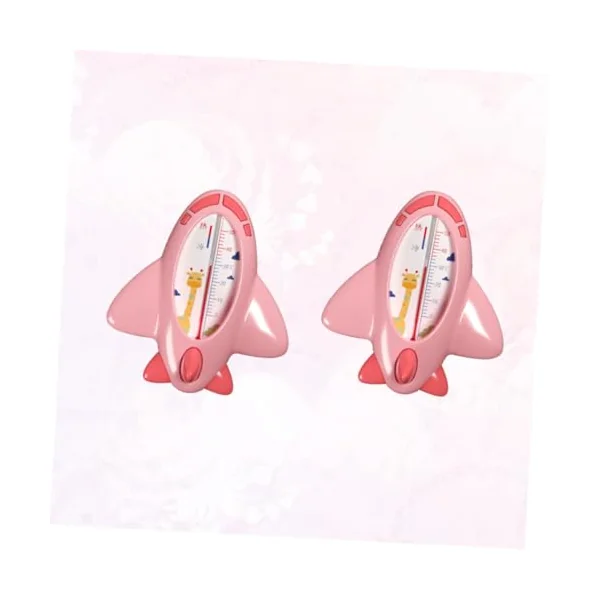 Baby Bath Thermometer 2pcs Pink Pp Waterproof Adorable | Water Temperature Measuring and Room Temperature Checking, Bathing Use for Bathtub, Floating Design