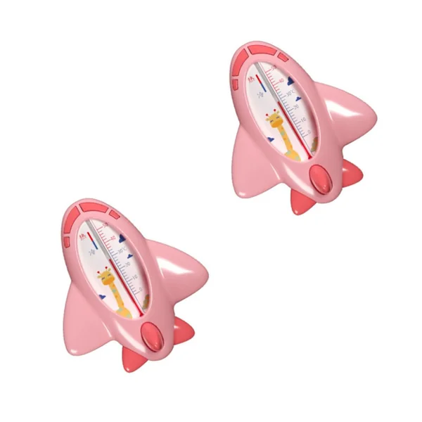 Baby Bath Thermometer 2pcs Pink Pp Waterproof Adorable | Water Temperature Measuring and Room Temperature Checking, Bathing Use for Bathtub, Floating Design
