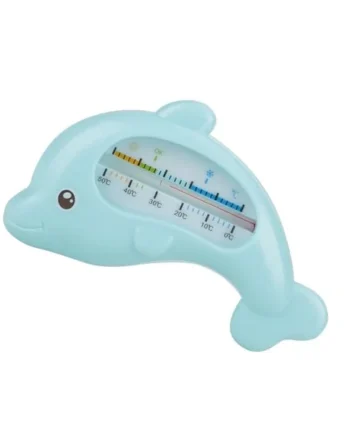 Baby Bath Thermometer, Cute Dolphin Water Temperature Monitor for Baby Bath Indoor Room ABS Blue 12cm 1 Pack